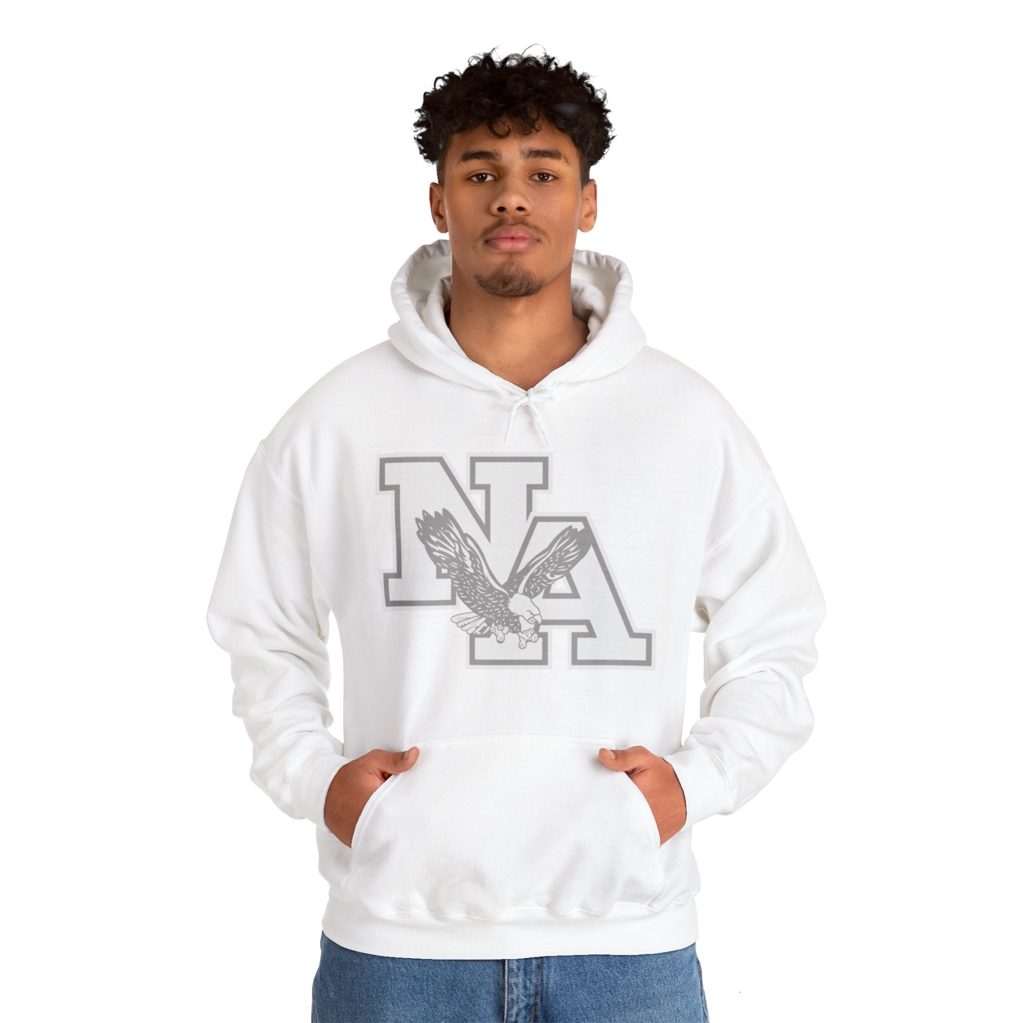 Adult Unisex White Muted Logo Graphic Hoodie