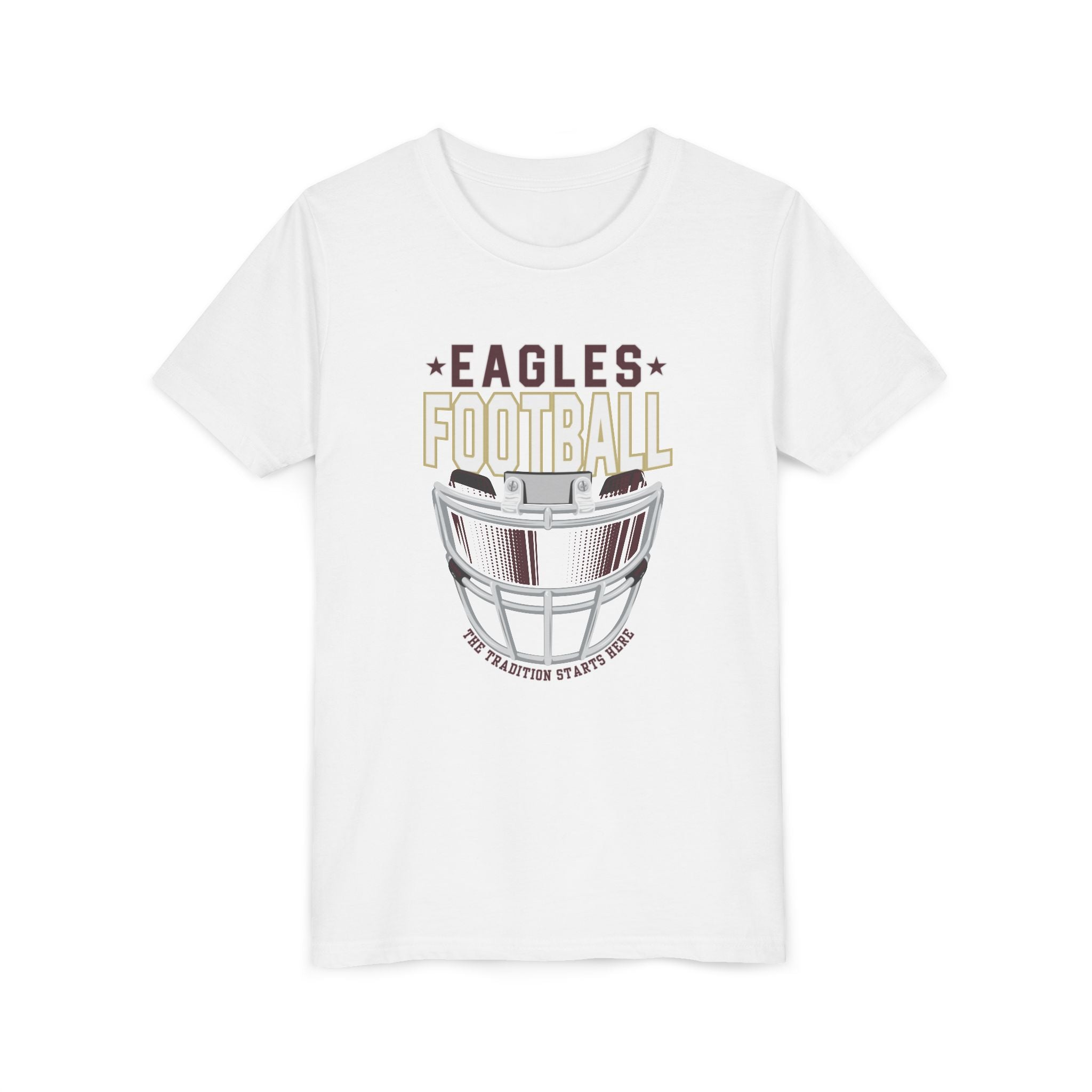 Youth Eagles White Hype Helmet Graphic Short Sleeve Soft Tee