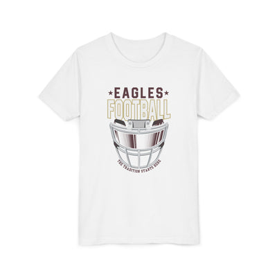 Youth Eagles White Hype Helmet Graphic Short Sleeve Soft Tee