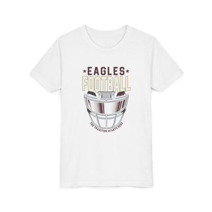 Youth Eagles White Hype Helmet Graphic Short Sleeve Soft Tee