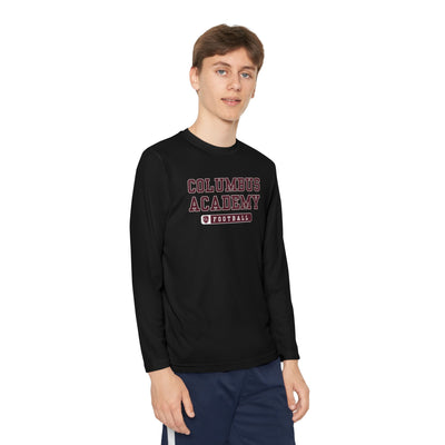 Youth Columbus Academy Football Graphic Sport-Tek Competitor Performance Long Sleeve Tee