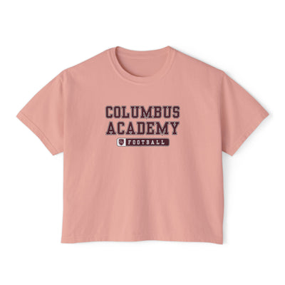 Women's Columbus Academy Football Graphic Boxy Crop Short Sleeve Tee