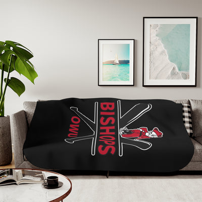 Bishops Baseball Crossbat Graphic So-Soft Sherpa Blanket