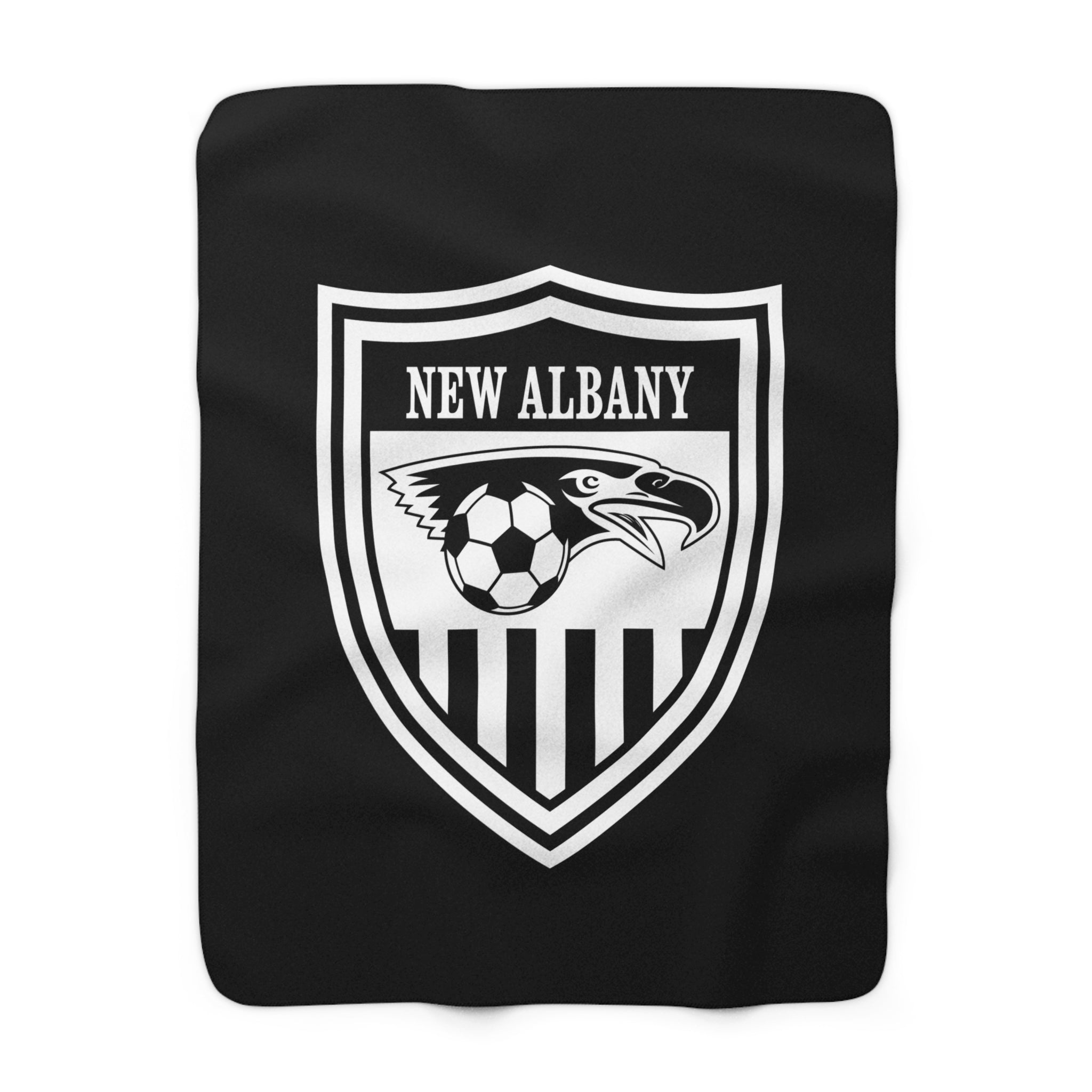 New Albany Youth Soccer League Crest Graphic Sherpa Fleece Blanket