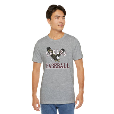 Adult Unisex Flying Baseball Eagle Graphic Short Sleeve Soft Tee
