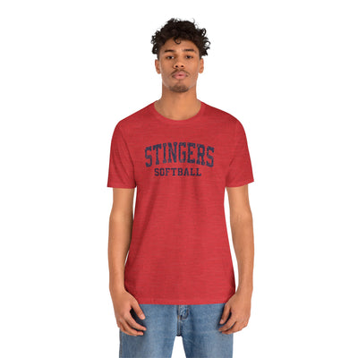 Adult Unisex Stingers Softball Vintage Distressed Graphic Short Sleeve Bella + Canvas Soft Tee