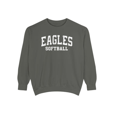 Adult Unisex New Albany Eagles Softball Vintage Distressed Graphic Crewneck Fleece Sweatshirt