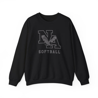 Adult Unisex New Albany Grey Tonal Softball Logo Graphic Sweatshirt