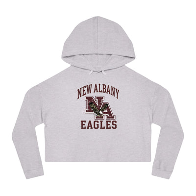 Women's New Albany Vintage Vibes Football Logo Graphic Crop Hoodie