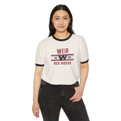 Adult Unisex Weirton Distressed Heritage Graphic Short Sleeve Ringer Tee