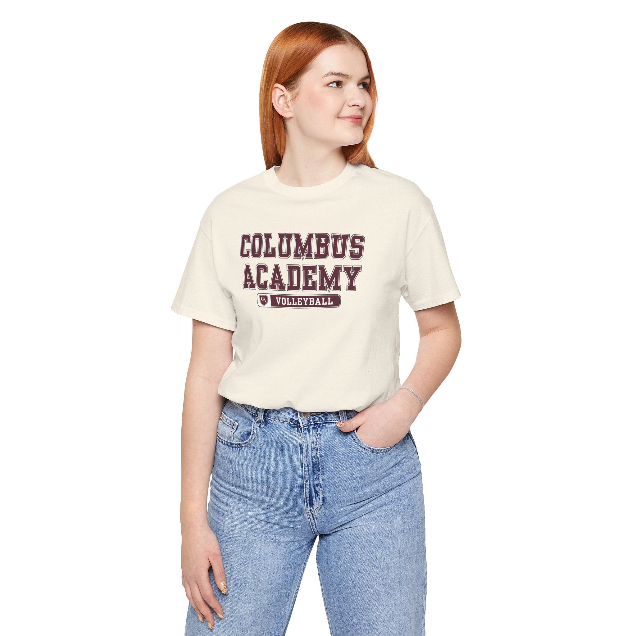 Adult Unisex Columbus Academy Volleyball Graphic Short Sleeve Bella + Canvas Soft Tee