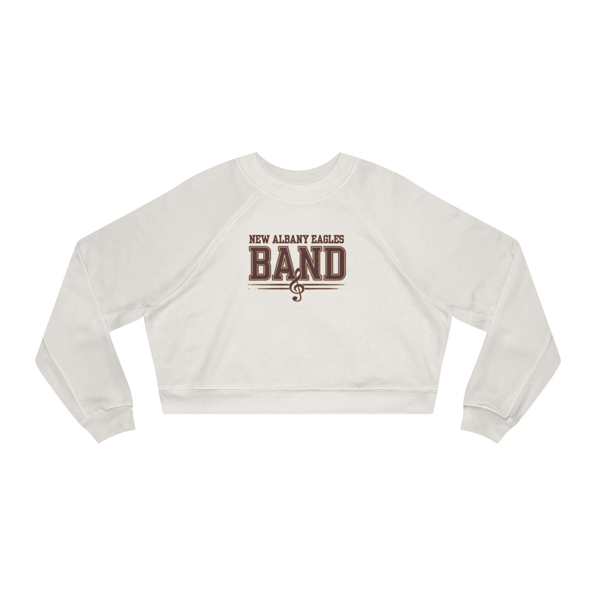 Women's New Albany Eagles Band Musical Note Graphic Cropped Fleece Sweatshirt