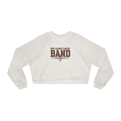 Women's New Albany Eagles Band Musical Note Graphic Cropped Fleece Sweatshirt