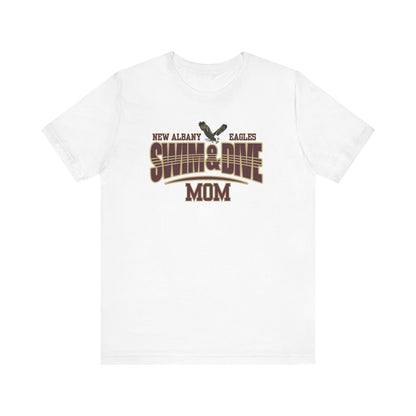 Women's Swim & Dive Dual Tone Eagles Effect Mom Graphic Short Sleeve Soft Tee