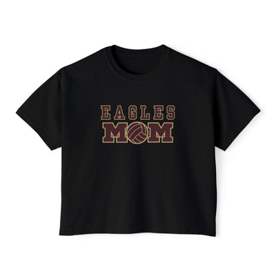 Women's Eagles Water Polo Mom Graphic Boxy Crop Short Sleeve Tee