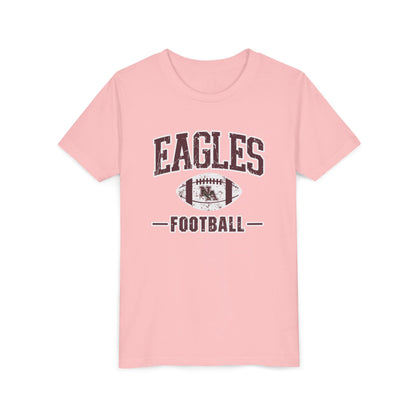 Youth Eagles Football Vintage Distressed Graphic Short Sleeve Soft Tee