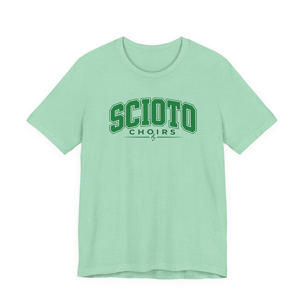 Adult Unisex Dublin Scioto Choirs Varsity Block Letter Graphic Short Sleeve Soft Tee