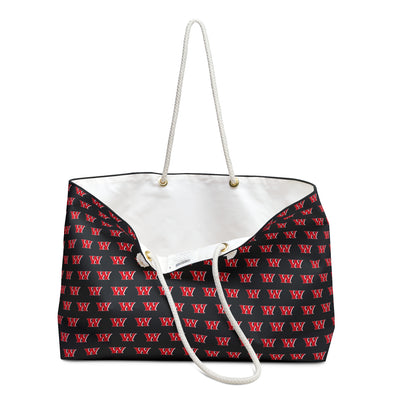 Weir Red Riders Allover W Logo Print Tote - Black