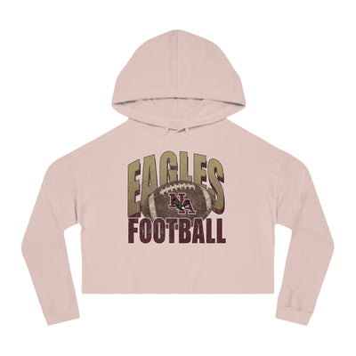 Women's New Albany First-Down Distressed Football Graphic Crop Hoodie