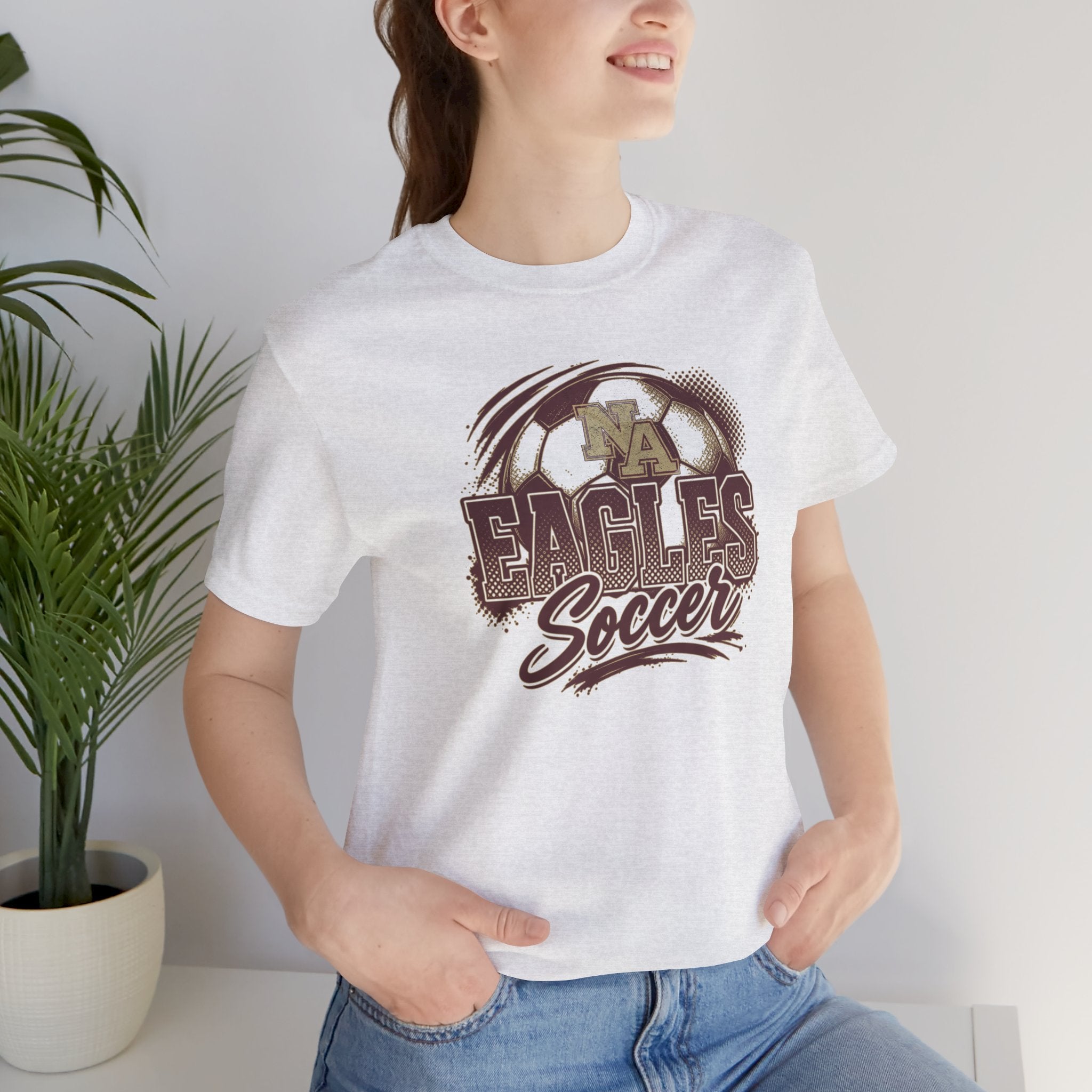Adult Unisex New Albany Eagles Ombre Soccer Graphic Short Sleeve Bella + Canvas Soft Tee