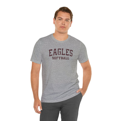 Adult Unisex New Albany Eagles Softball Vintage Distressed Graphic Short Sleeve Soft Tee