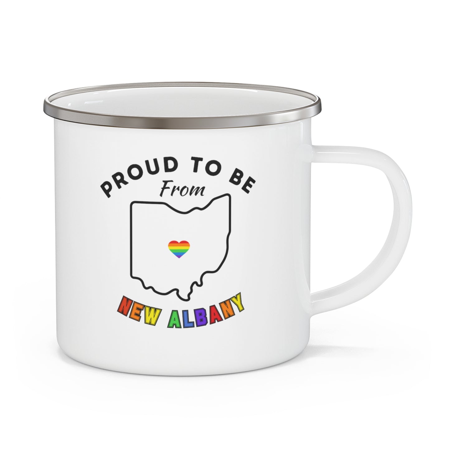 City Rainbow Pride Enamel Camping Mug - New Albany