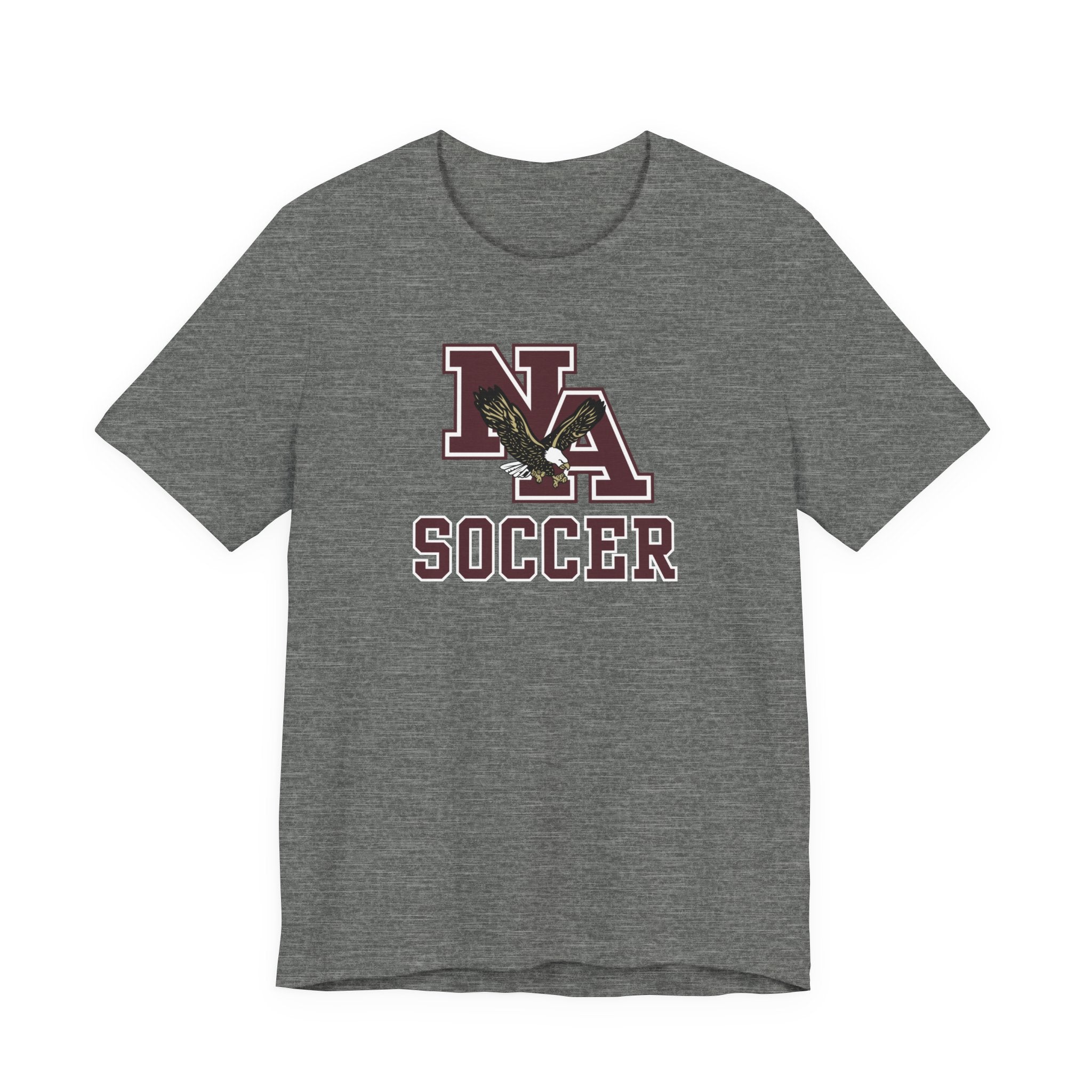 Adult Unisex New Albany Classic Maroon Soccer Logo Graphic Short Sleeve Bella + Canvas Soft Tee