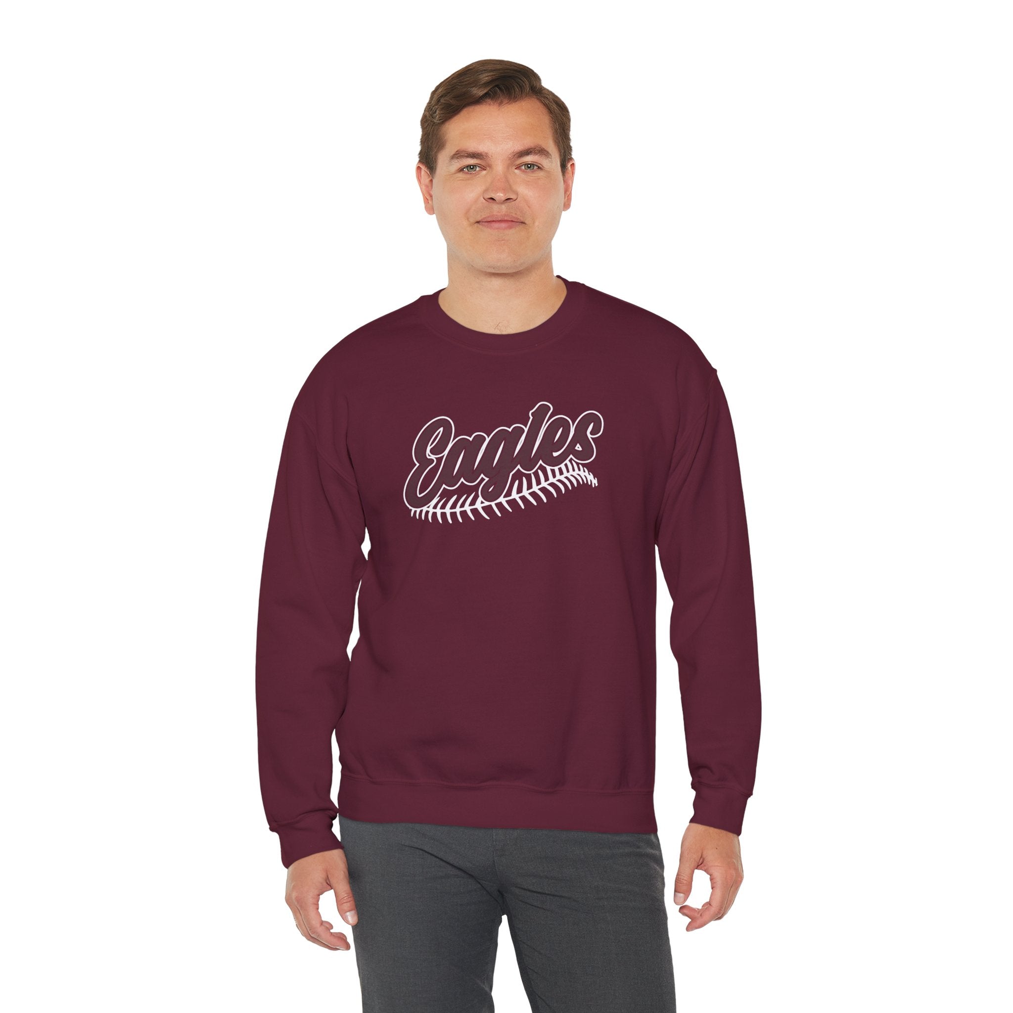 Adult Unisex New Albany Script Stitch Eagles Graphic Sweatshirt