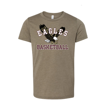 Youth Super Soft Flying Basketball Eagle Short Sleeve Graphic Tee