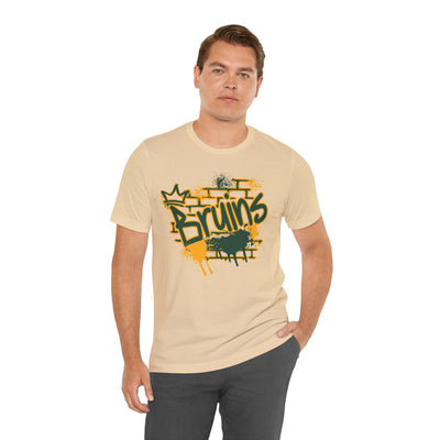 Adult Unisex Bruins Spray Painted Spirit Graphic Short Sleeve Soft Tee