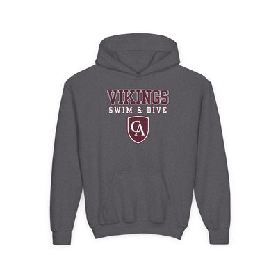 Youth Columbus Academy Vikings Swim & Dive Graphic Gildan Heavy Blend Hoodie