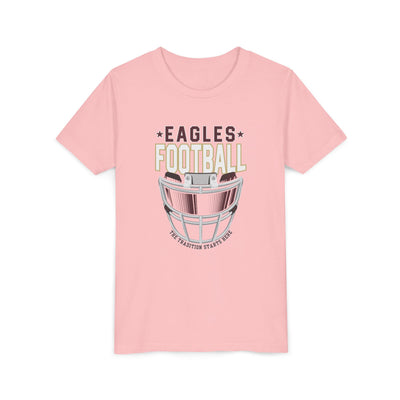 Youth Eagles White Hype Helmet Graphic Short Sleeve Soft Tee