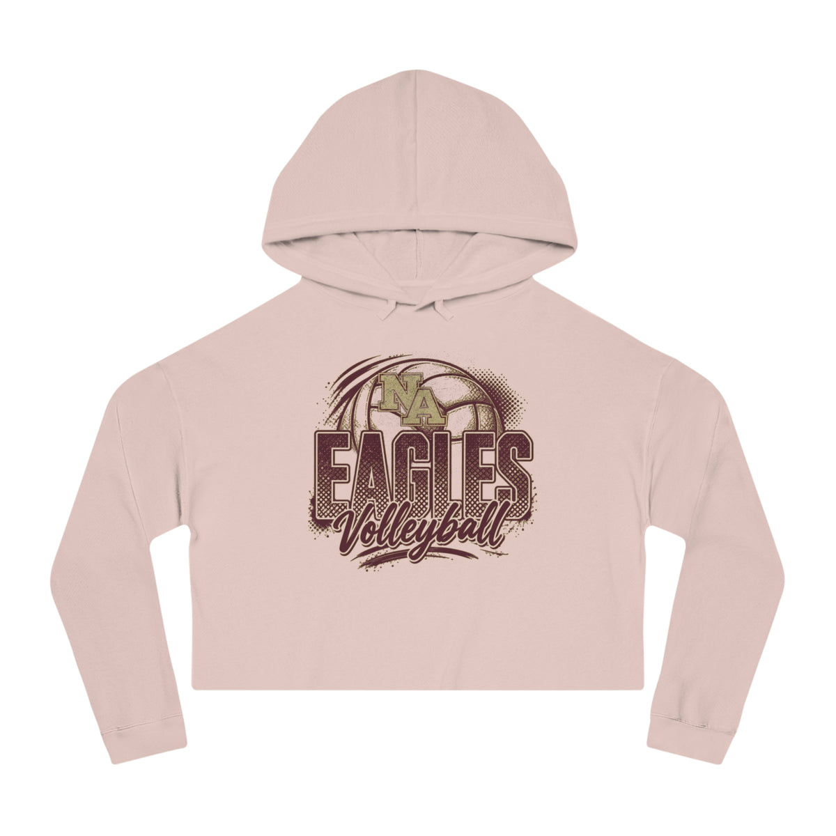 Women's New Albany Eagles Ombre Volleyball Graphic Crop Hoodie