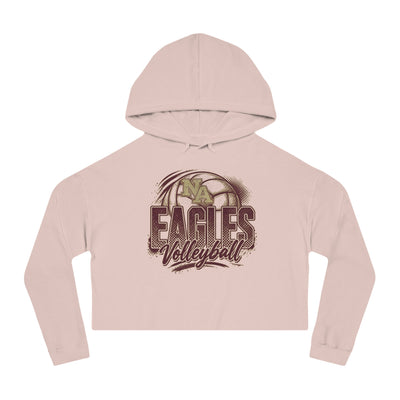 Women's New Albany Eagles Ombre Volleyball Graphic Crop Hoodie