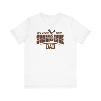 Men's Swim & Dive Dual Tone Eagles Effect Dad Graphic Short Sleeve Soft Tee