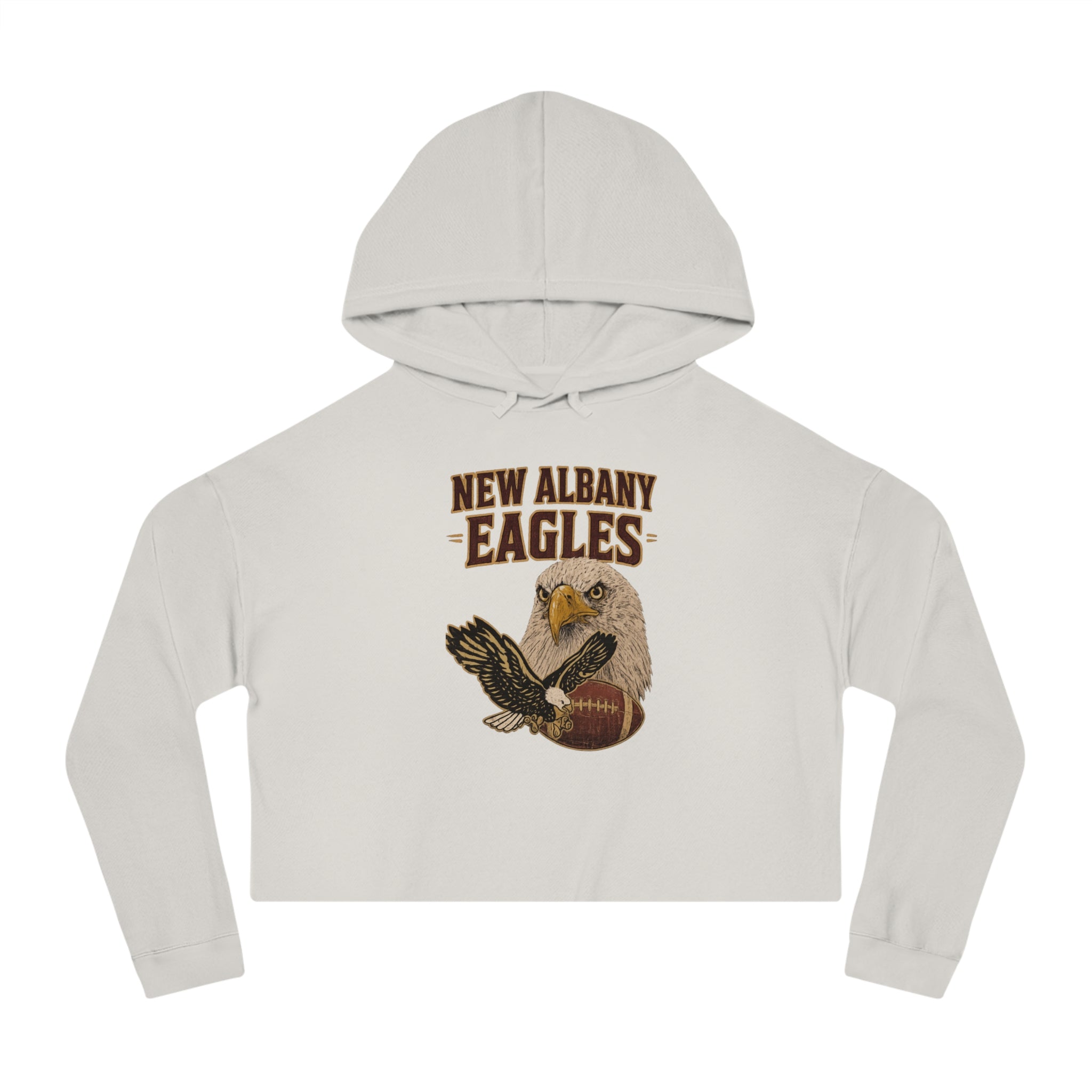 Women's New Albany Gridiron Eagle Graphic Crop Hoodie