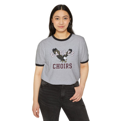 Adult Unisex Flying Choirs Eagle Graphic Short Sleeve Ringer Tee