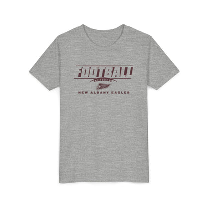 Youth New Albany Eagles Goal Line Maroon Graphic Short Sleeve Soft Tee