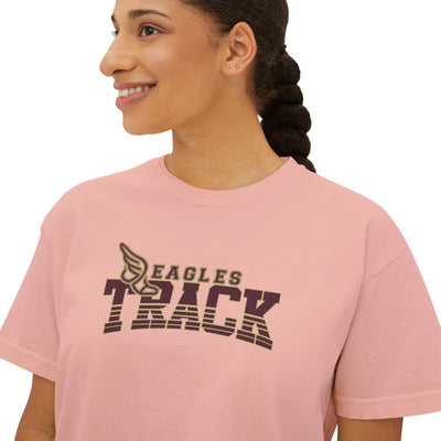 Women's Retro Track Boxy Crop Short Sleeve Graphic Tee