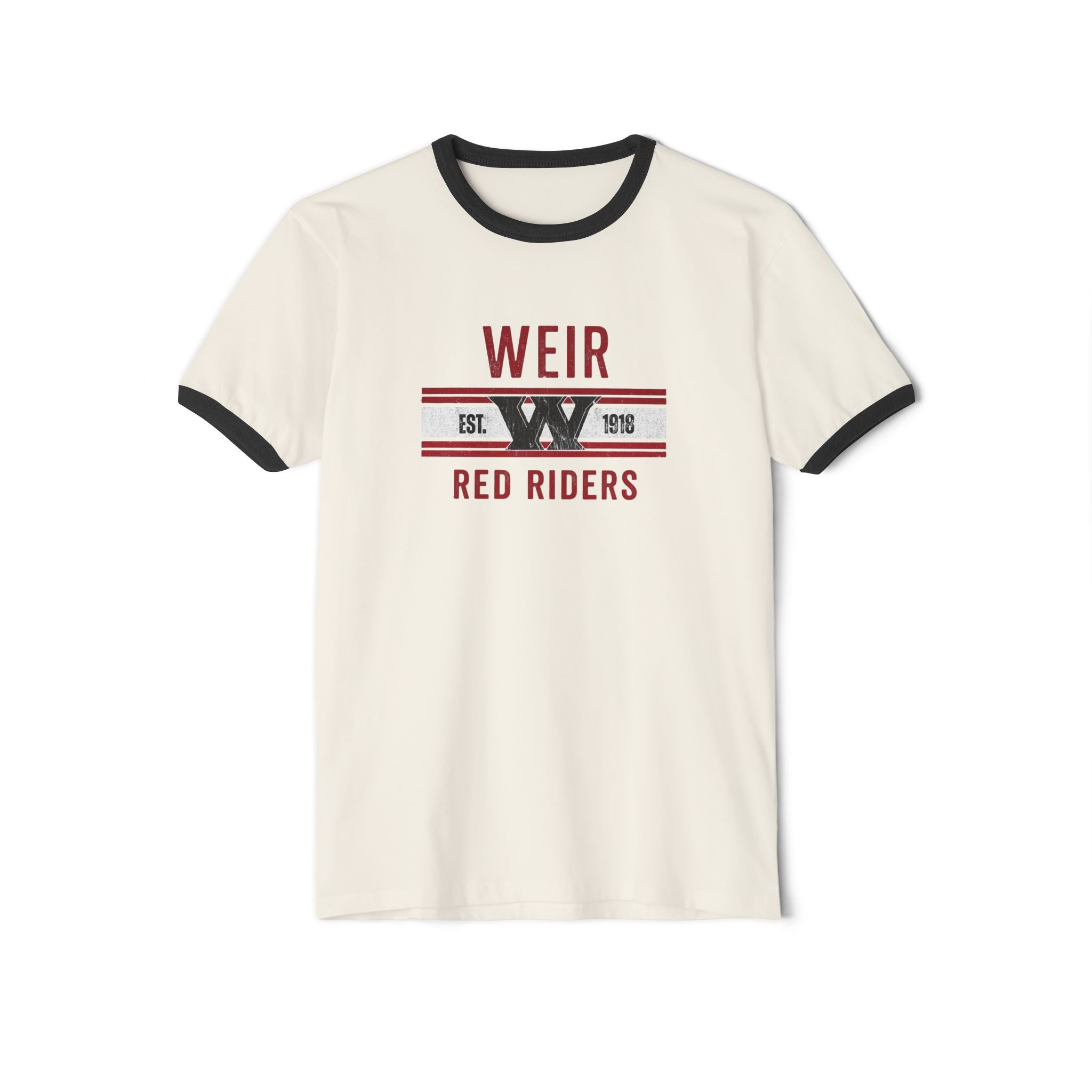 Adult Unisex Weirton Distressed Heritage Graphic Short Sleeve Ringer Tee