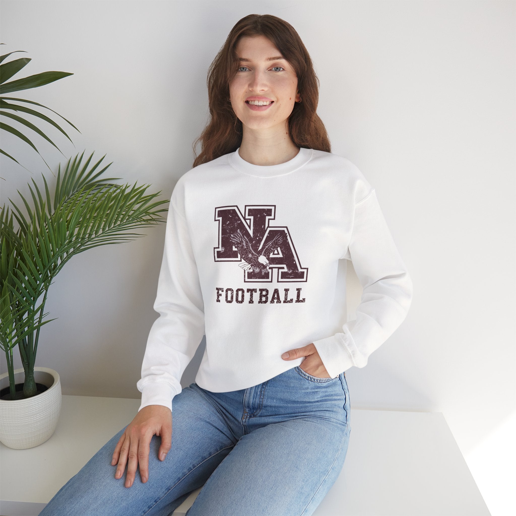 Adult Unisex New Albany Football Distressed Vintage Logo Graphic Sweatshirt