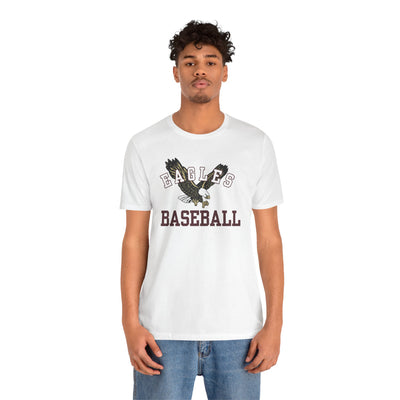 Adult Unisex Flying Baseball Eagle Graphic Short Sleeve Soft Tee