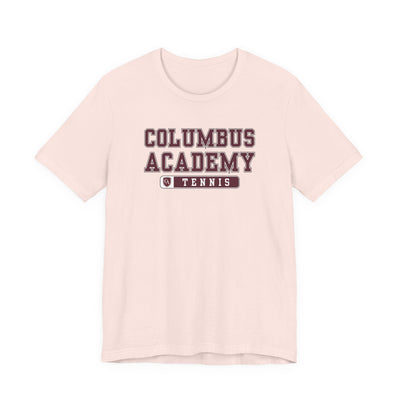 Adult Unisex Columbus Academy Tennis Graphic Short Sleeve Bella + Canvas Soft Tee