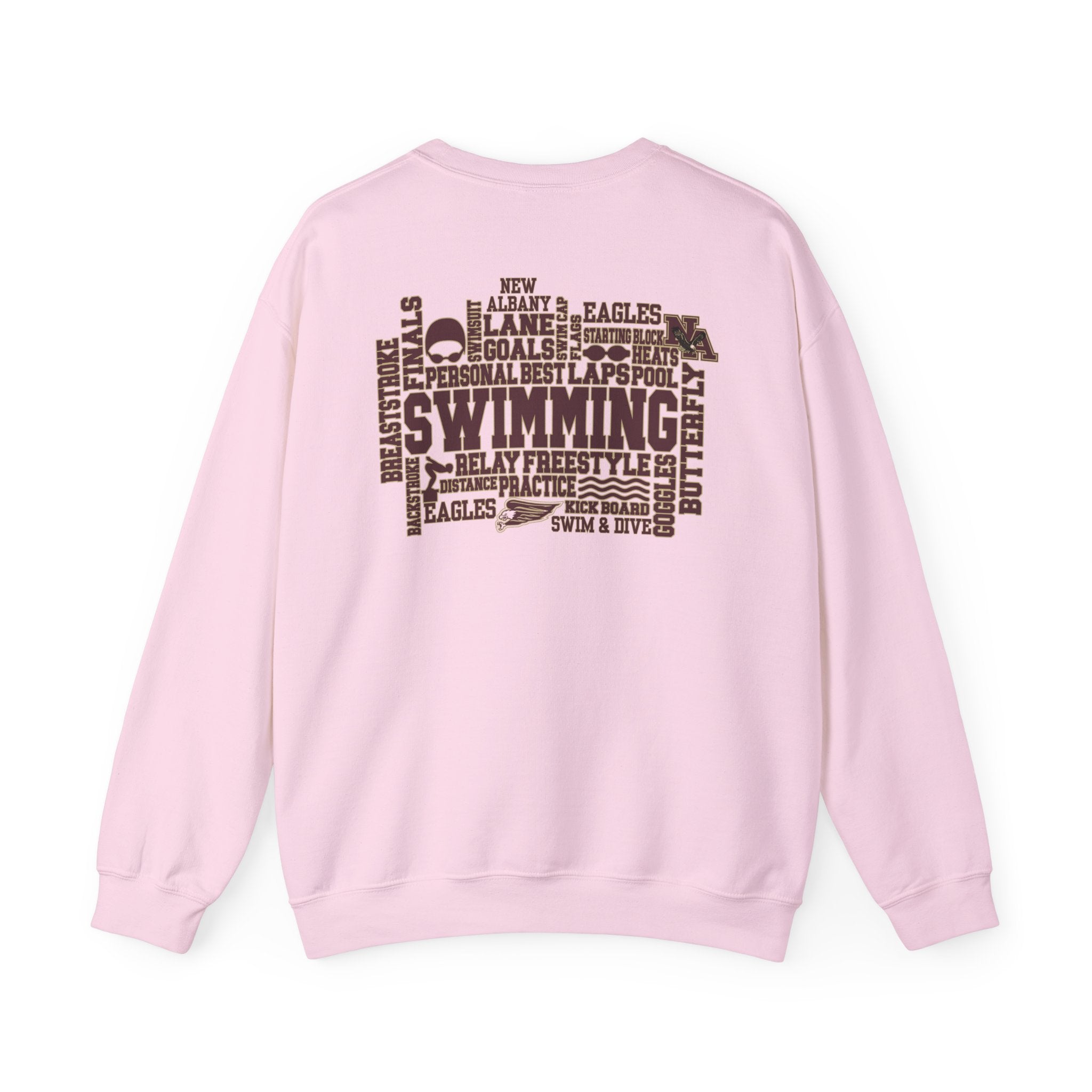 Adult Unisex Swim & Dive Classic Logo with Word Pool Back Graphic Sweatshirt