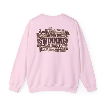 Adult Unisex Swim & Dive Classic Logo with Word Pool Back Graphic Sweatshirt