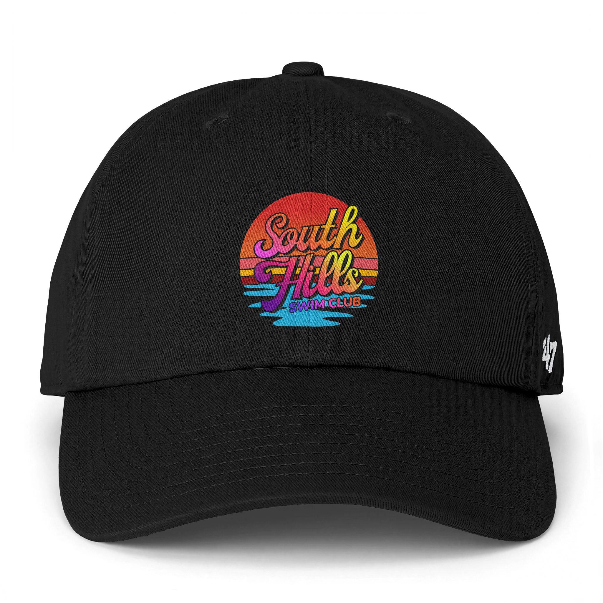Adult Unisex South Hills Swim Club Sunset Script Graphic 47 Brand Clean Up Cap