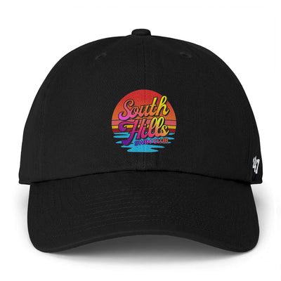Adult Unisex South Hills Swim Club Sunset Script Graphic 47 Brand Clean Up Cap
