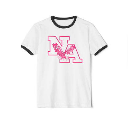 Adult Unisex Neon Pink Power Logo Graphic Ringer Tee - PINK OCTOBER