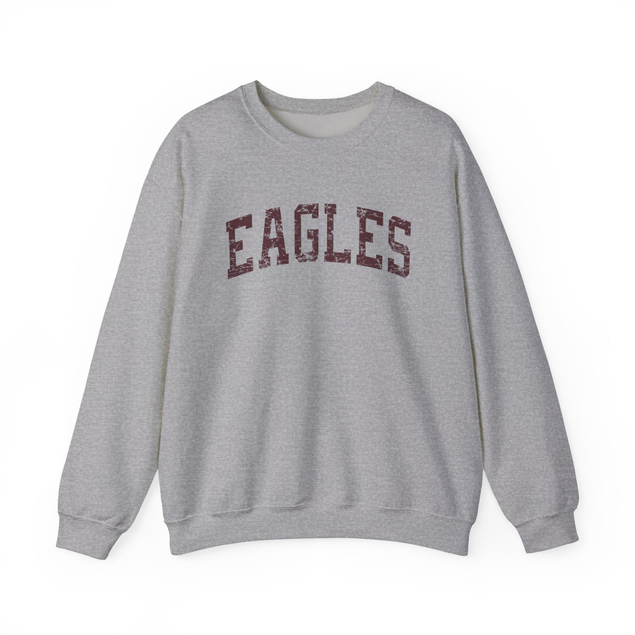 Adult Unisex Distressed Maroon Eagles Graphic Sweatshirt