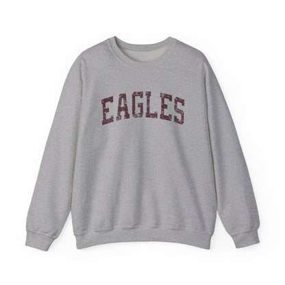Adult Unisex Distressed Maroon Eagles Graphic Sweatshirt